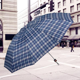 美人鱼经典格子商务伞 10骨户外便携式遮阳防雨两用晴雨伞