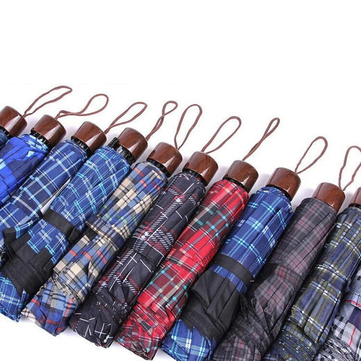 美人鱼经典格子商务伞 10骨户外便携式遮阳防雨两用晴雨伞 商品图2