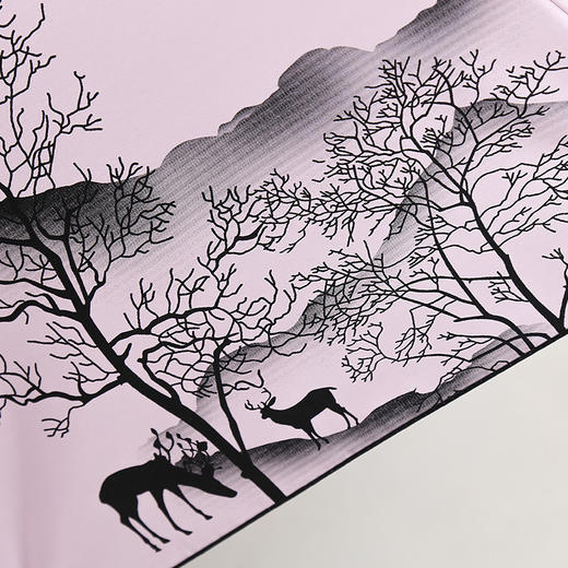 美人鱼水墨森系卡通小鹿小清新折叠晴雨伞黑胶防晒ins麋鹿太阳伞遮阳伞 商品图4