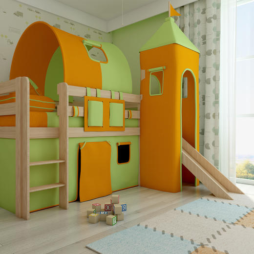 儿童房家具--滑梯床儿童床 配套柜子可选 商品图4