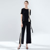 EITIE爱特爱女装夏季宽松薄款显瘦拼色垂感直筒休闲长裤5905621 商品缩略图1