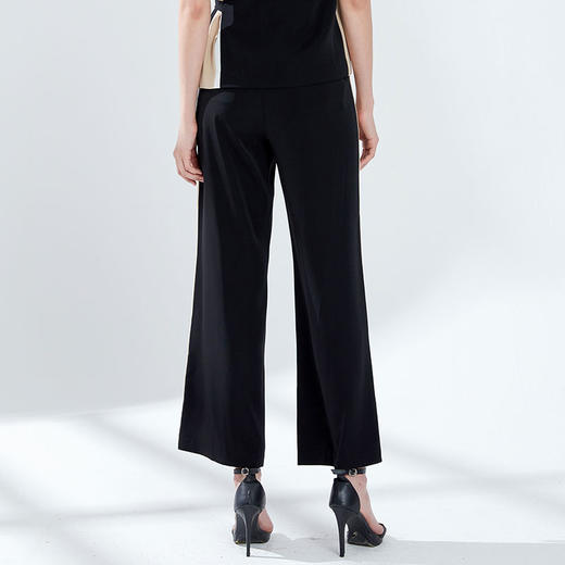 EITIE爱特爱女装夏季宽松薄款显瘦拼色垂感直筒休闲长裤5905621 商品图3