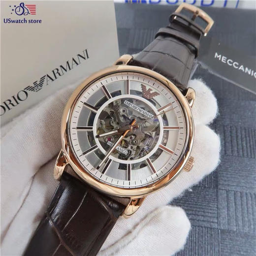 Armani阿玛尼镂空透底机械男表AR1983（金色）/AR1981（银色） 商品图8