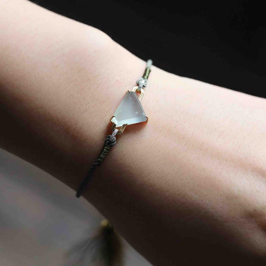 高冰种钻石切割翡翠手绳手链18k黄金钻石镶嵌 商品图0