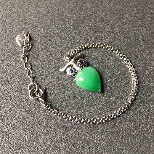 阳绿翡翠猫头鹰手链设计师款18k白金镶嵌 商品图4