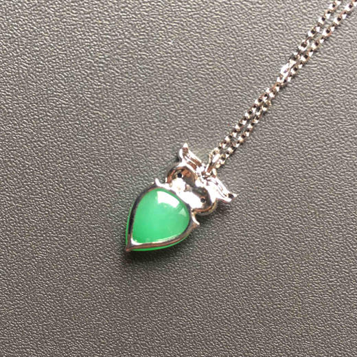 阳绿翡翠猫头鹰手链设计师款18k白金镶嵌 商品图7