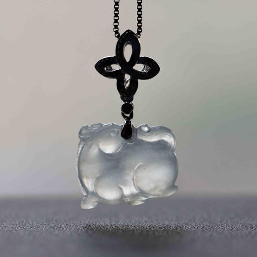 冰种翡翠马到成功18k白金钻石镶嵌 商品图9