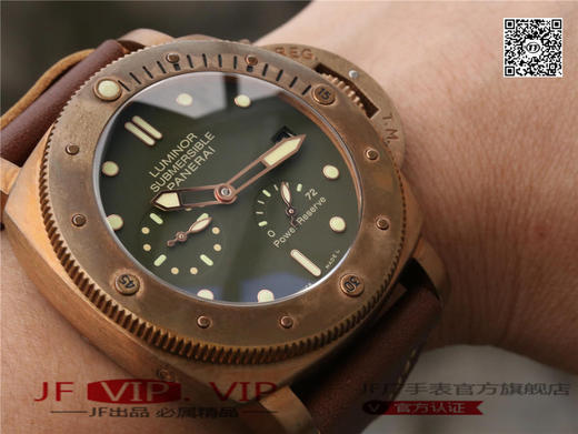 XF沛纳海v5版PAM507，5点钟位置真动能显示，P9002自动机械,47毫米,男士 材料：青铜 零件数：237，皮表带，透底 商品图8