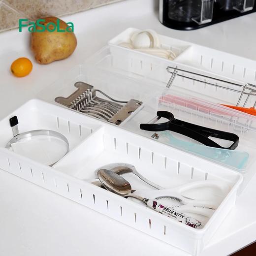 Fasola 日式抽屉多用整理盒 厨房餐具收纳盒 塑料杂物小储物盒 商品图3