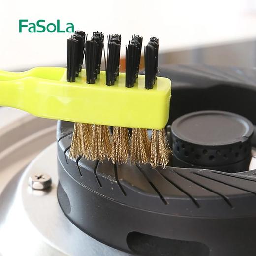 FaSoLa燃气灶清洁刷子煤气灶刷黄铜钢丝刷锅底清洁除垢灶台缝隙刷 商品图1