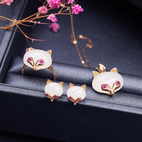 金狐套装（吊坠+戒指+耳饰）