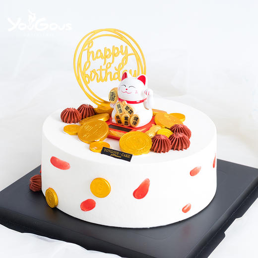 招财猫主题造型奶油蛋糕