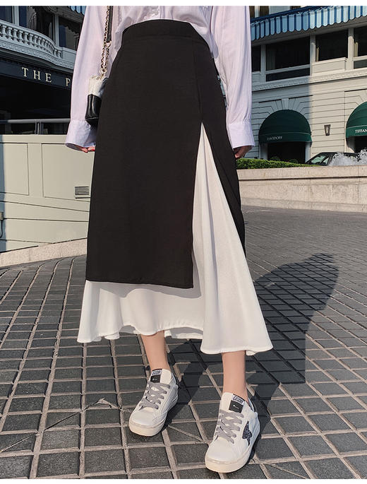 裁缝学苑 AW40假两件拼接半身裙1:1实物服装纸样剪裁图纸牛皮纸样 商品图1