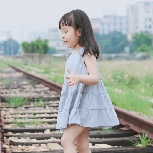 QZ ZBX120 女童白色/灰色连衣裙80-120 商品图1