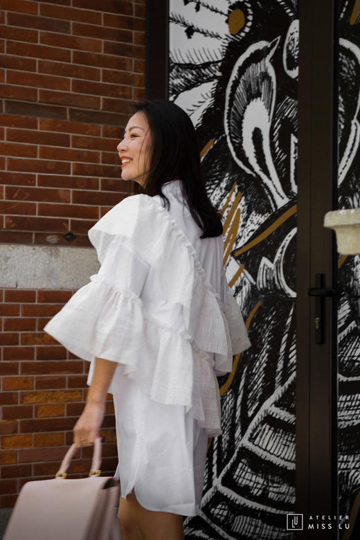 AtelierMissLu / Zoey-白色蕾丝装饰连身裙 商品图7