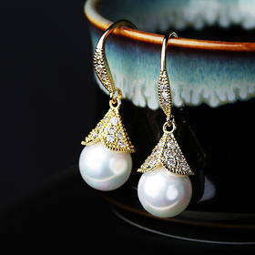 ZLT-E112珍珠耳环简约复古宫廷风时尚耳饰微镶锆石珍珠耳环TZW