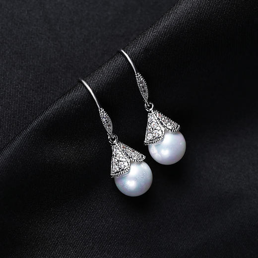 ZLT-E112珍珠耳环简约复古宫廷风时尚耳饰微镶锆石珍珠耳环TZW 商品图2