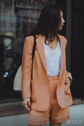 AtelierMissLu / Lita-珊瑚橘西装外套