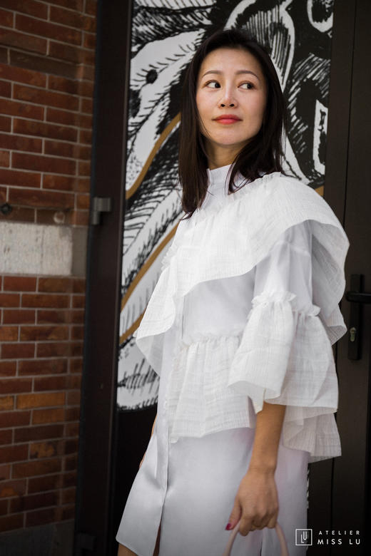 AtelierMissLu / Zoey-白色蕾丝装饰连身裙 商品图8