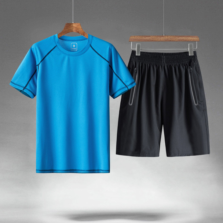 父亲节礼物运动套装男中老年冰丝运动服夏装夏天衣服装爸爸装男装