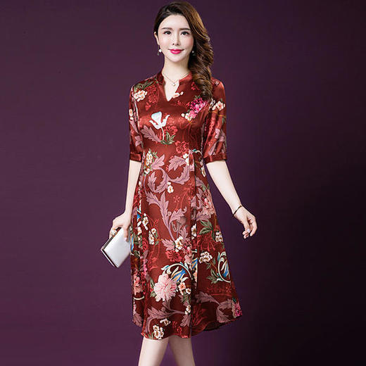 YMR-8241新款阔太太大码高贵连衣裙 商品图0