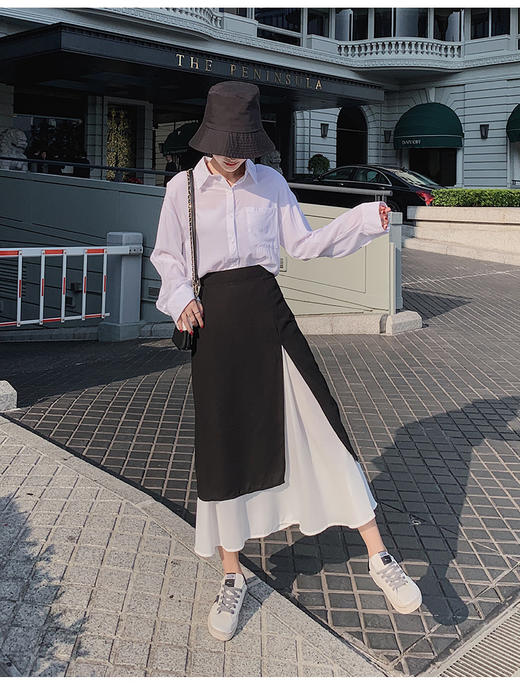 裁缝学苑 AW40假两件拼接半身裙1:1实物服装纸样剪裁图纸牛皮纸样 商品图3