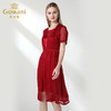 乔万尼夏红装喜宴假两件刺绣修身收腰真丝桑蚕丝连衣裙女EN2E551 商品缩略图2