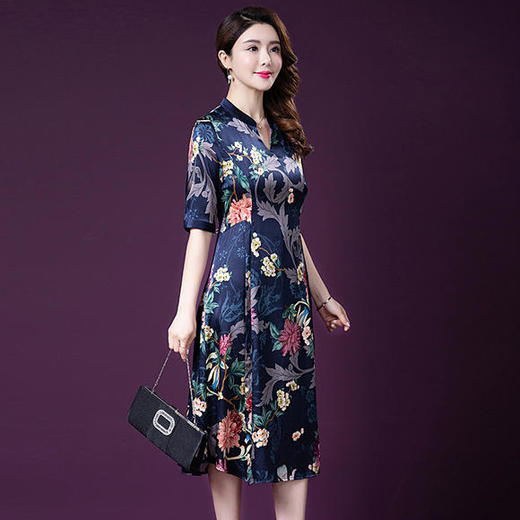 YMR-8241新款阔太太大码高贵连衣裙 商品图2