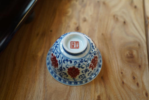 青花釉里红仿古杯  撇口杯 商品图2
