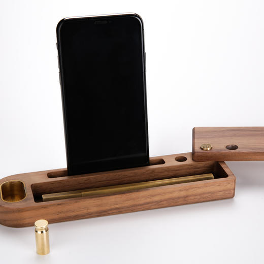 西泠印社 智朴文具礼盒套装 创意胡桃木黄铜桌面收纳 黄铜印章免费定制 商品图5