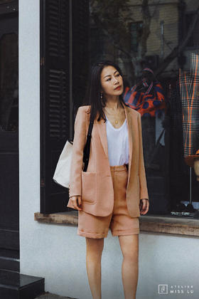 AtelierMissLu / Sian-珊瑚橘西装短裤
