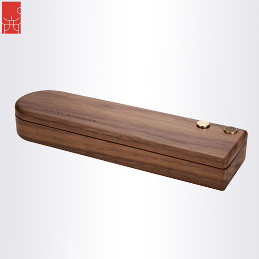 西泠印社 智朴文具礼盒套装 创意胡桃木黄铜桌面收纳 黄铜印章免费定制 商品图0