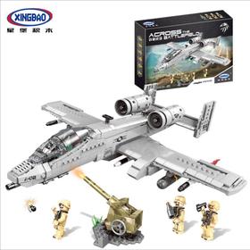 星堡积木 xb06022城市军事拼装小颗粒积木儿童星堡A10战机