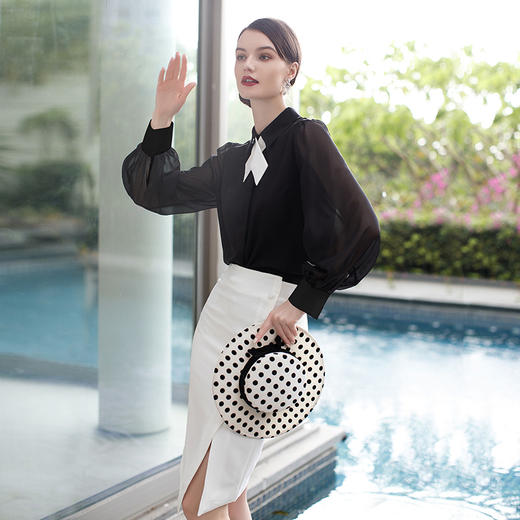 IWY/ 黑色衬衫白色裙子B164+S198 商品图6
