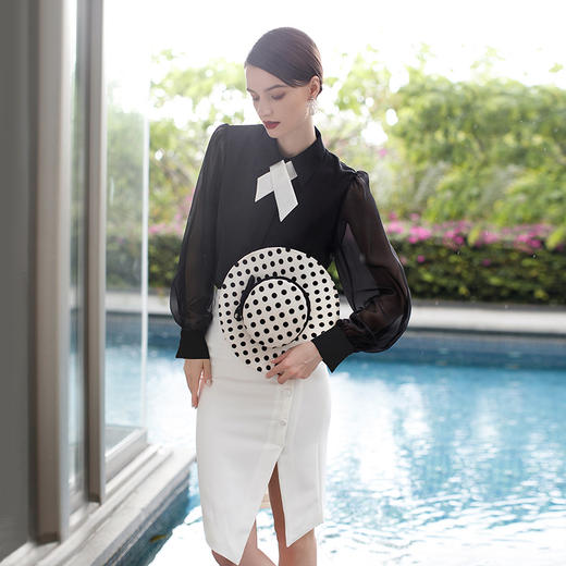 IWY/ 黑色衬衫白色裙子B164+S198 商品图5