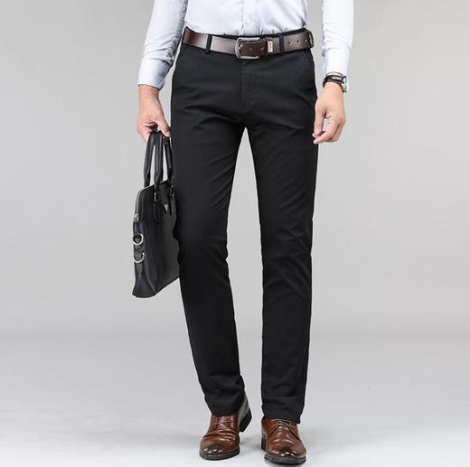 【服饰鞋包】。春夏薄款男式高腰商务休闲休闲长裤中年弹力大码百搭男裤 商品图1