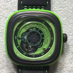 XF。Sevenfriday 七个星期五，涡轮全自动方形自动机械表，男士，密底，不锈钢表壳，日本西铁城82S7机芯 ，尺寸47.5mm*47m*14