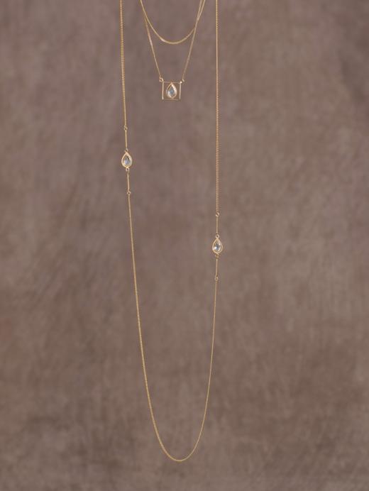 Leeloo Bird 水晶镀金复古长款项链 商品图0