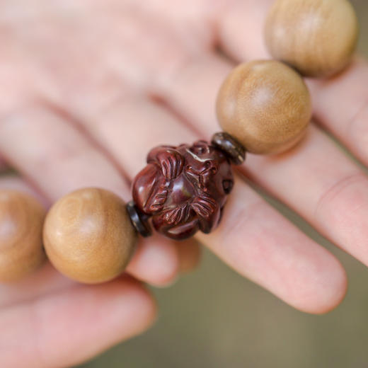 端午粽情香檀拍过惊鸿翥18cm19颗老山檀生肖手持