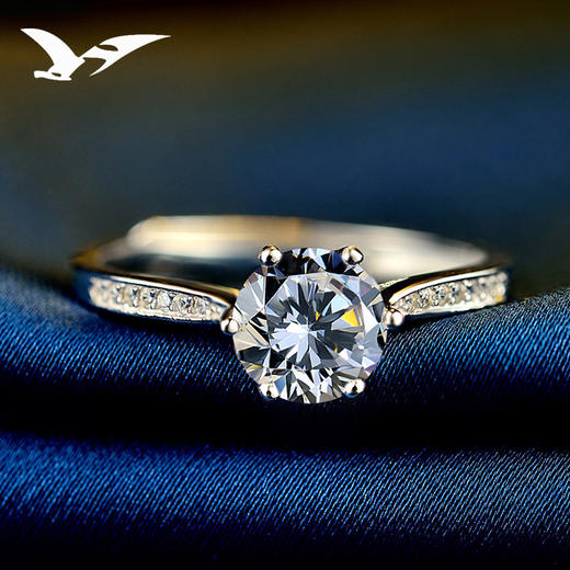YJ-DS0099925纯银戒指简约锆石手饰仿真钻戒 商品图0