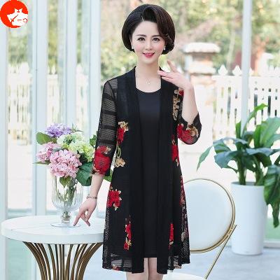 JR YELF29801911 中年春秋显瘦洋气假两件套裙子 商品图2