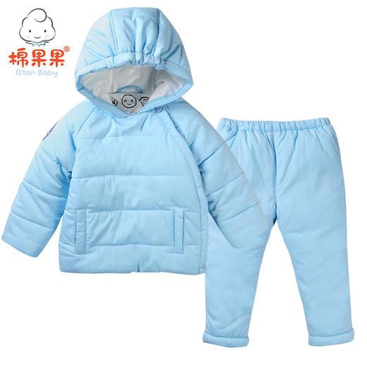 果果冬季男童女童 夹棉偏襟套装M402300818682 商品图3