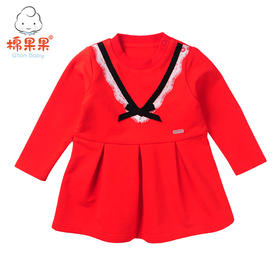 果果冬季女童小毛圈抓绒长袖连衣裙M422700218631