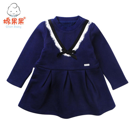 果果冬季女童小毛圈抓绒长袖连衣裙M422700218631 商品图1