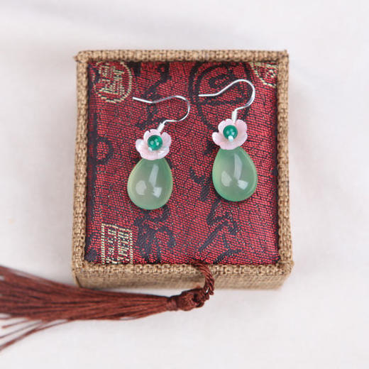 FXY7892新款简约时尚民族风绿玉髓耳坠 商品图4