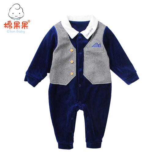 棉果果春秋款男童假两件对开连体衣M312722418476 商品图0