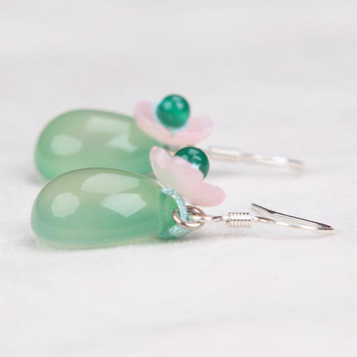 FXY7892新款简约时尚民族风绿玉髓耳坠 商品图1