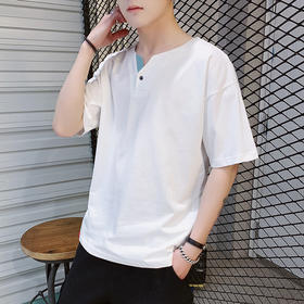 SR-夏季V领体桖男装半袖打底衫