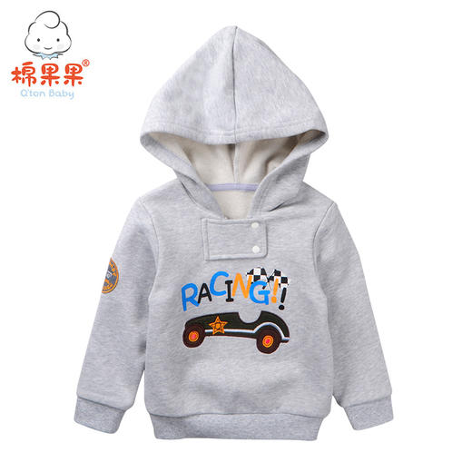 棉果果秋冬季男童大毛圈抓绒连帽卫衣M412182218660 商品图0