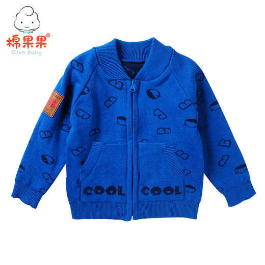 棉果果秋冬季男童加里子厚款对开毛衫M412161218661 商品图0